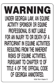 Hy-ko Products Company Equine Liability Sign (12 x 18)