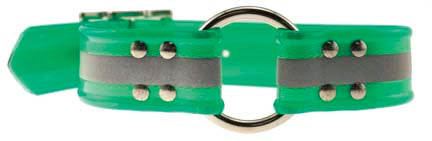 Leather Brothers SunGlo 1.5 Wide Reflective Ring-in-Center Collars (Red 23)
