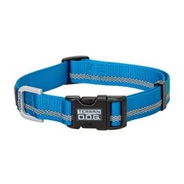 Terrain Snap-N-Go Dog Collar, Blue Reflective Nylon, Small