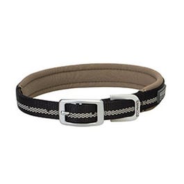 Terrain Reflective Lined Dog Collar, Black Nylon, 13-In.