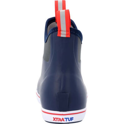 XtraTuf Men's 6 in Ankle Deck Boot Navy Red (Navy Red)