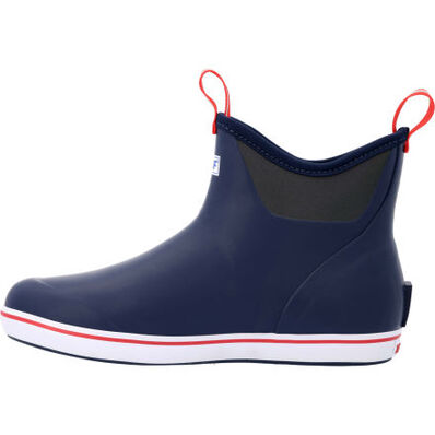 XtraTuf Men's 6 in Ankle Deck Boot Navy Red (Navy Red)