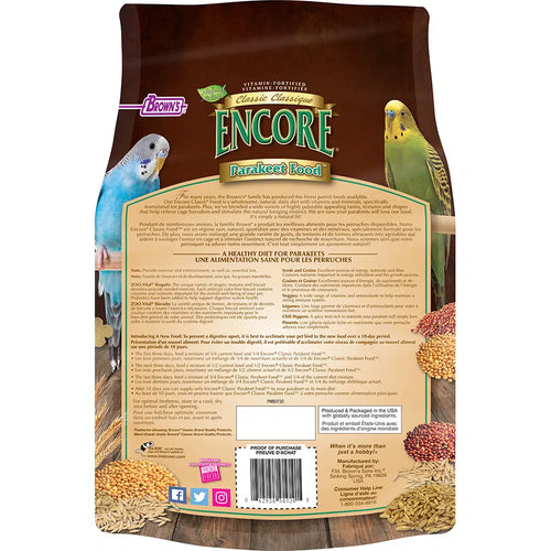 F.M. Brown's Encore® Classic Natural Parakeet Food (4 lb)