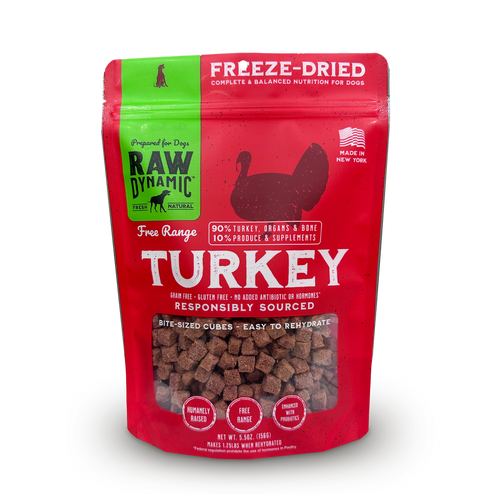 Raw Dynamic Freeze Dried Turkey Formula for Dogs