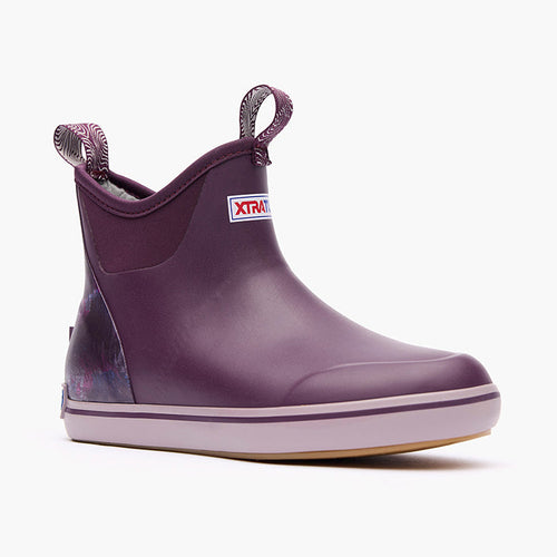 XtraTuf Women's Trolling Pack Fleece Lined Ankle Deck Boot Purple