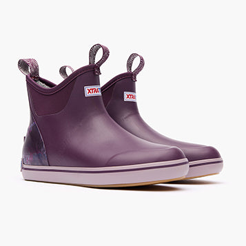 XtraTuf Women's Trolling Pack Fleece Lined Ankle Deck Boot Purple