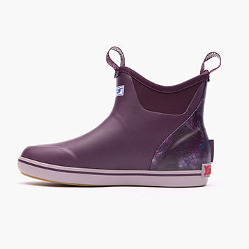 XtraTuf Women's Trolling Pack Fleece Lined Ankle Deck Boot Purple