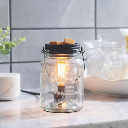 Candle Warmers Glass Mason Jar Vintage Bulb Illumination Fragrance Warmer