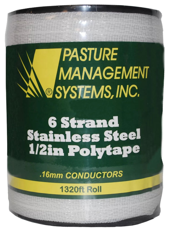 Pasture Management 1/2in Polytape 6 Strand Stainless Steel