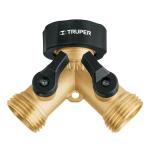 Truper 3/4 Solid Brass Y Connector with Movable Nut for Hose