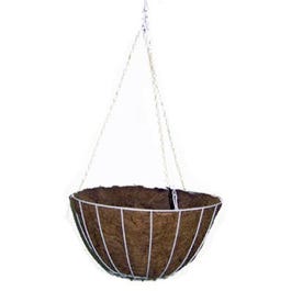 14-Inch White Growers Hanging Basket