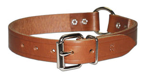 Leather Brothers  Leather Collar with Ring in Center - 3/4" x 18 in.
