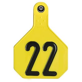 All American Livestock Tag, Numbered, Large, Yellow, 25-Pk.