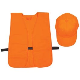 Hat & Vest Combo, Orange, One Size