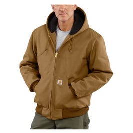 Duck Active Quilted Jacket With Hood, Flannel-Lined, Brown, XXL
