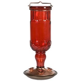 Hummingbird Bottle Feeder, Embossed Red, 4 Ports, 24-oz.
