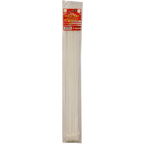 Tool City 24.9 in. L White Cable Tie 25 Pack