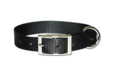 Leather Brothers 3/4 One Ply Nylon Collars 102N-BK16 (Small, Black)