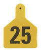 Z Tags Calf Ear Tags Yellow Numbered 1-25
