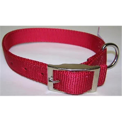 Leather Brothers No.115N RD21 Nylon Collar Double Ply 1inx21in Color Red (1 x 21, Red)